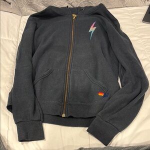 aviator nation navy blue zip up sweatshirt